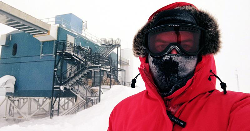 Spencer Axani at the South Pole