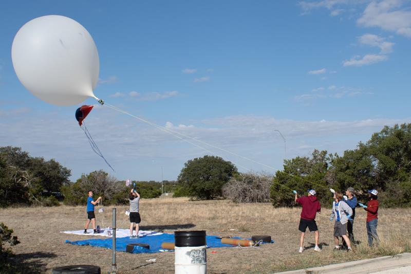 The Eclipse Chasers testing their research balloon